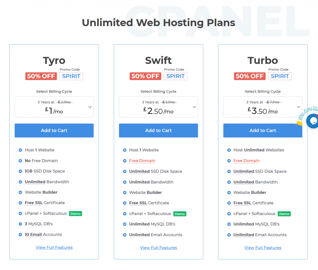 MilesWeb UK's Unlimited Hosting Plans