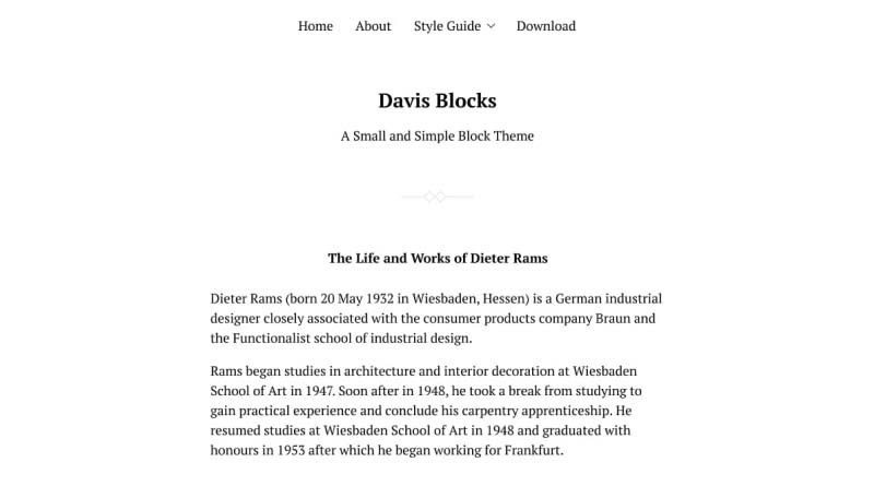 davis blocks wordpress theme