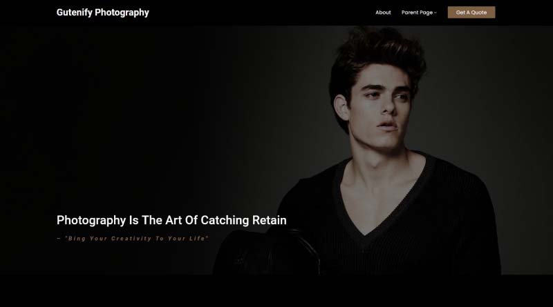 gutenify photography wordpress theme