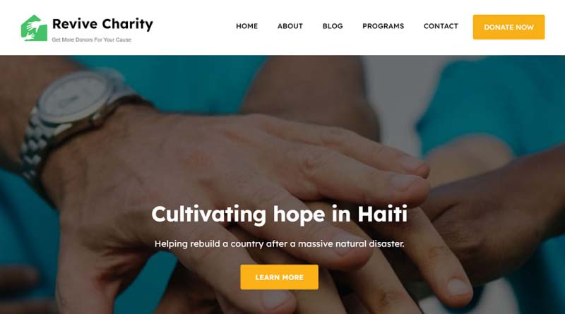 revive charity wordpress theme