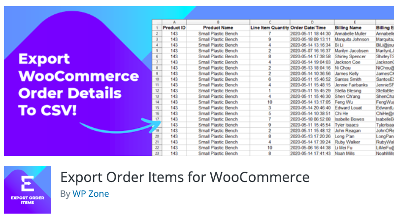 Export Order Items for WooCommerce