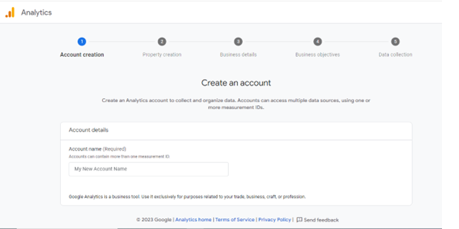 create an account 