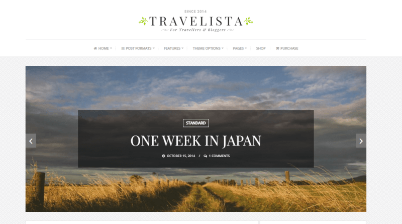 Travelista: WordPress Blog Theme