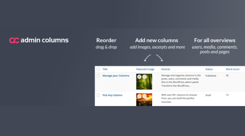 admin columns wordpress dashboard plugins