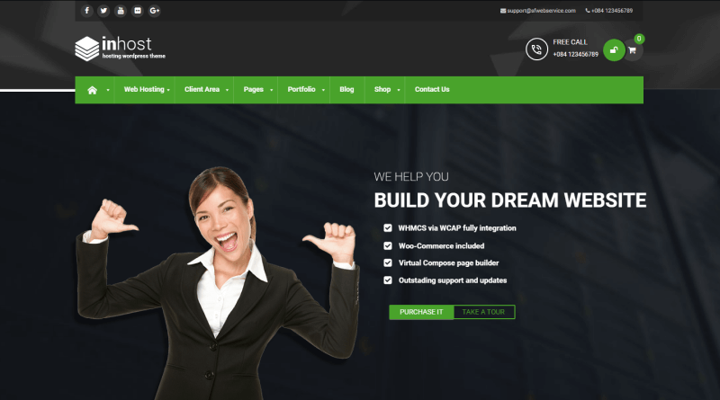 inhost wordpress web hosting themes