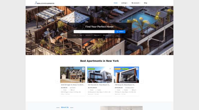 real estate elementor wordpress themes for real estate websites