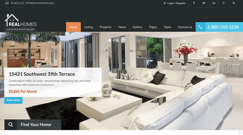 real homes wordpress themes for real estate websites