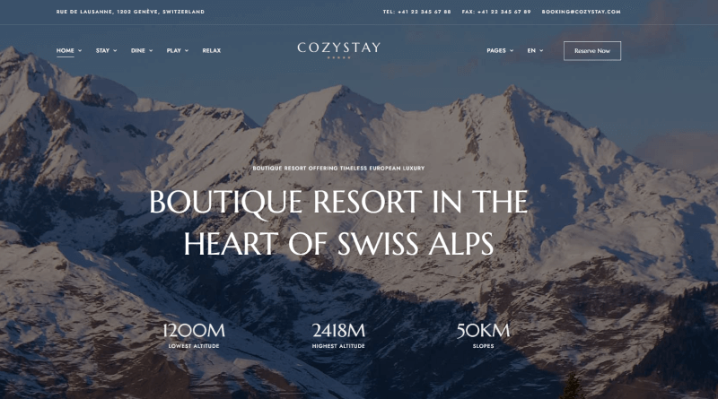 CozyStay - Hotel Booking WordPress Theme