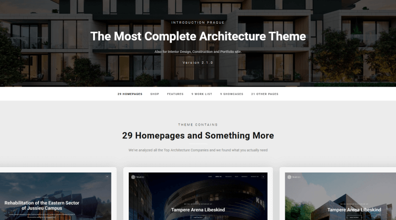 Prague WordPress Themes for Interior Designers