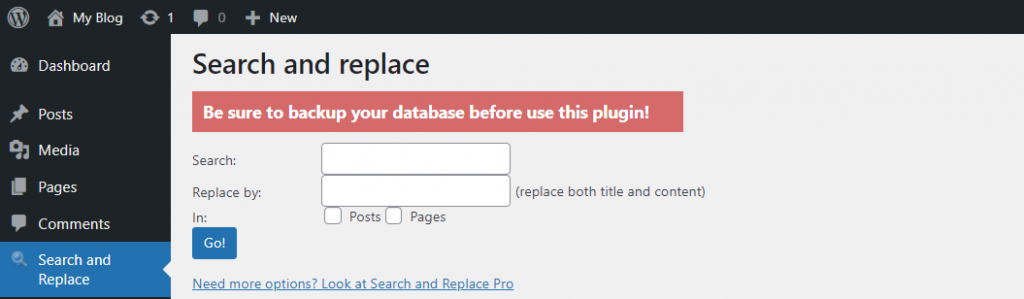 Search and Replace Plugin  