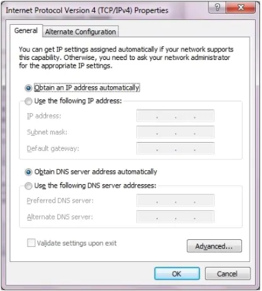 Enter the DNS server addresses