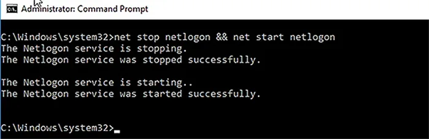 Restart the Netlogon Service 