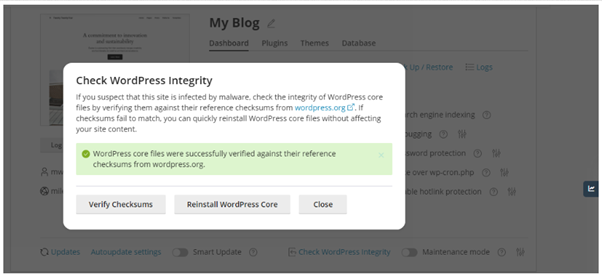 reinstall wordpress core files